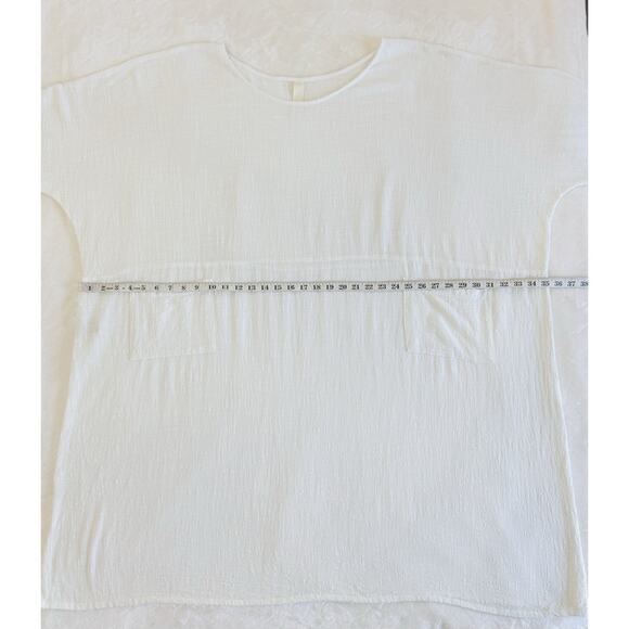 Gilda Midani One Size White Long Cotton Gauze Bucket Dress Lagenlook Artsy - Picture 9 of 11